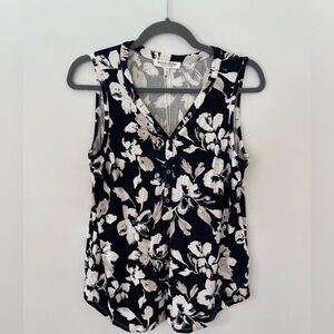 Workshop Republic Clothing Blouse Womens medium Top Tropical Floral Sleeveless